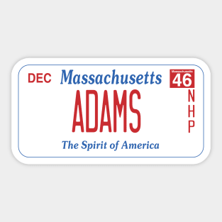 Adams National Historical Park license plate Sticker